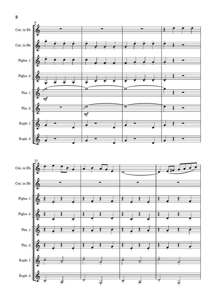 Sleigh Ride Brass Ensemble scores gallery preview page 2