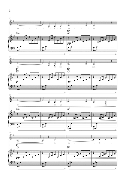 Bach / Gounod Ave Maria in G major • contralto sheet music with piano accompaniment and chords image number null