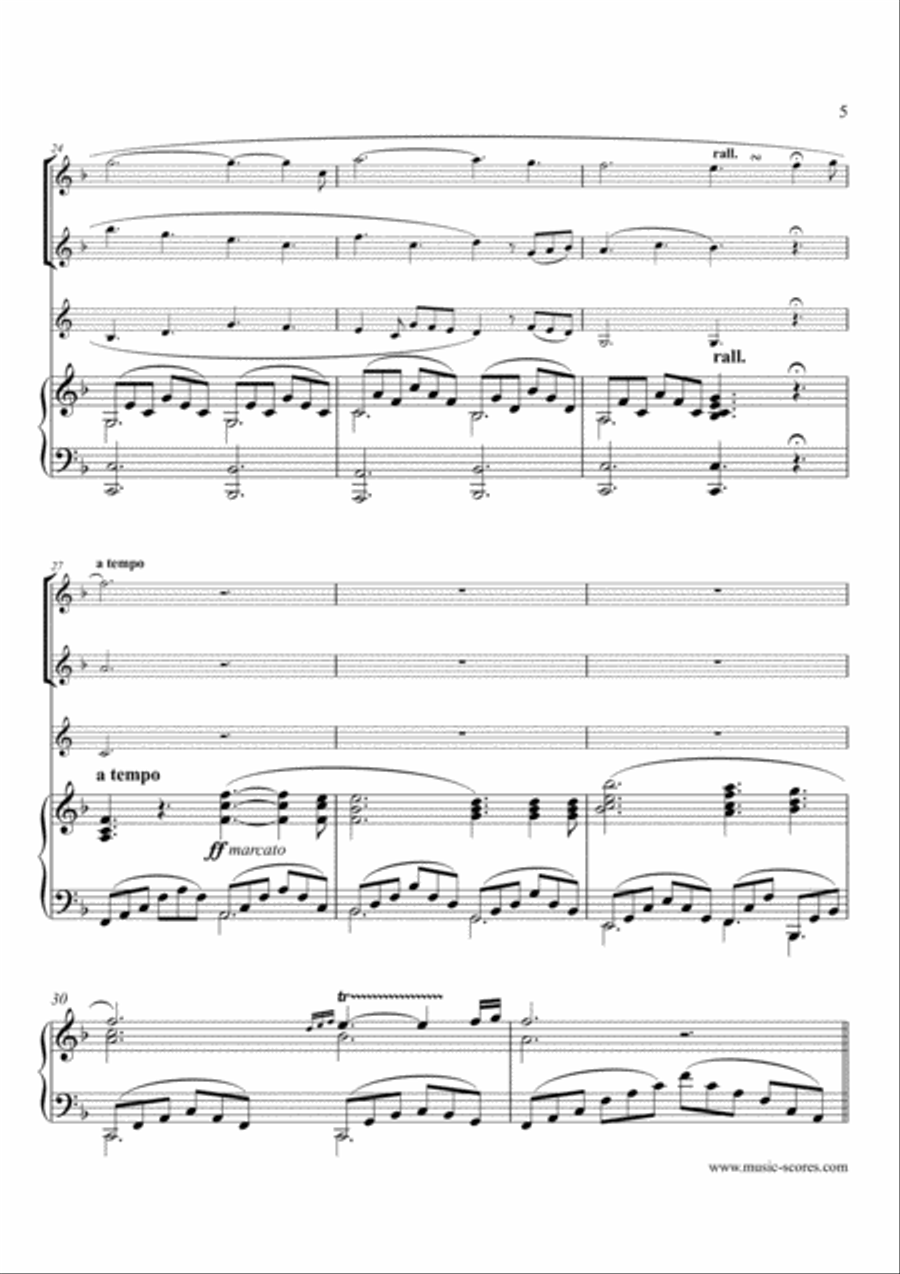 O Holy Night; Cantique de Noel - Flute, Oboe, French Horn and Piano O Holy Night; Cantique de Noel - Flute, Oboe, French Horn and Piano Flute scores gallery preview page 5