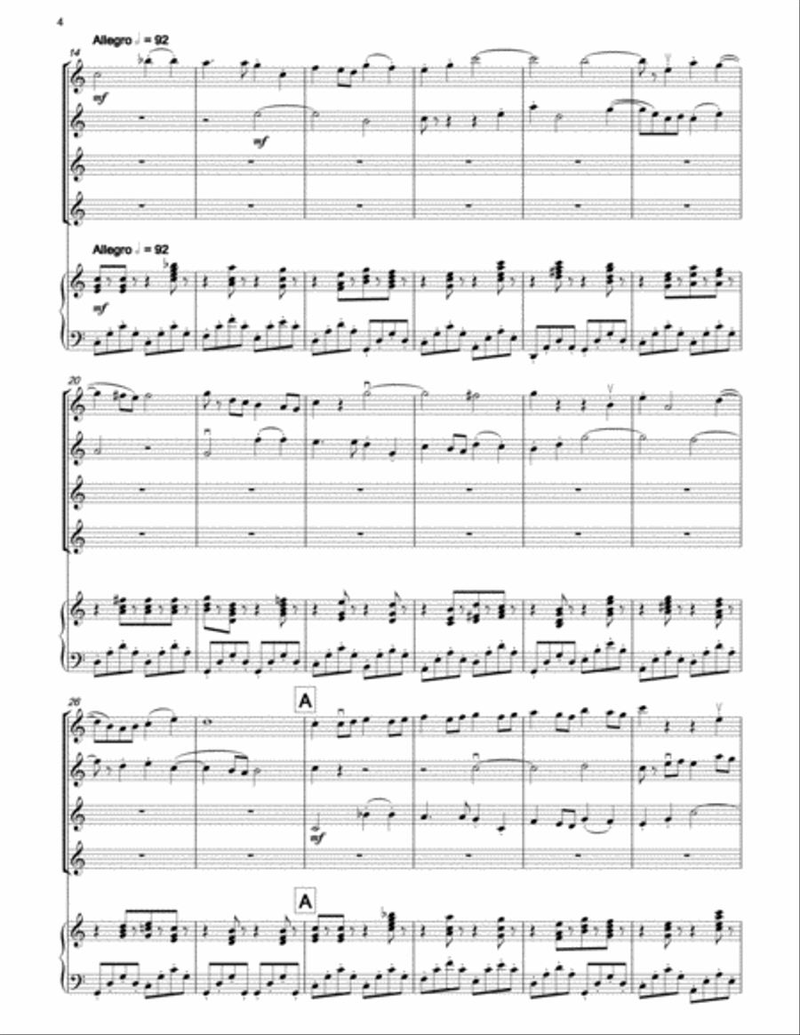 ROSSINI Cum Sancto Spirito (Messe Solenelle) for 4 violins & piano Violin Solo scores gallery preview page 3