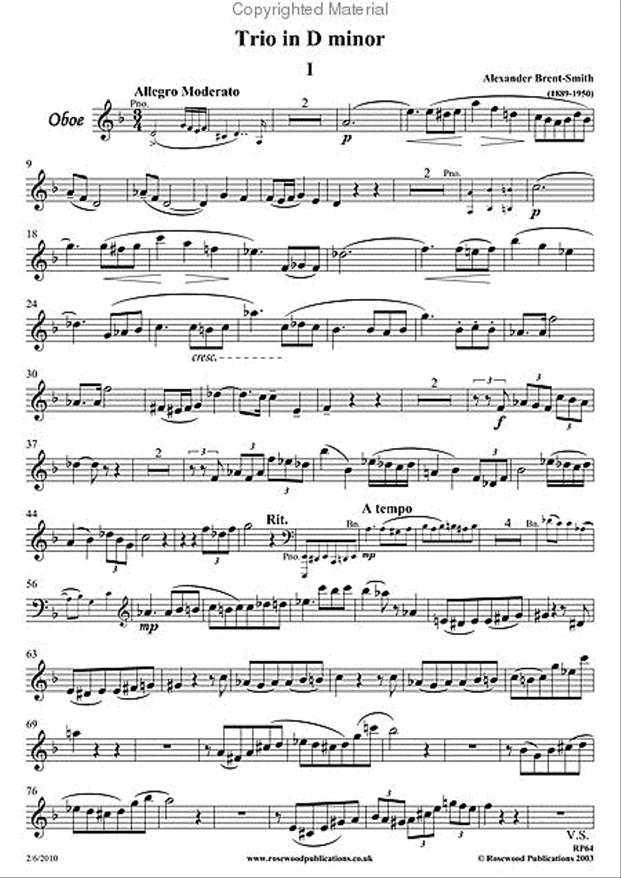 Trio in D minor Clarinet scores gallery preview page 3