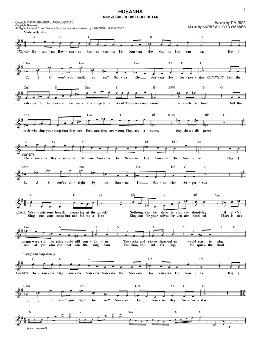 Hosanna Piano scores gallery preview page 1