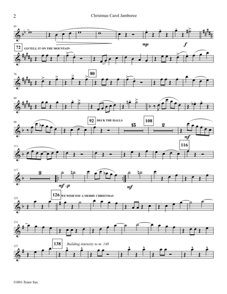 Christmas Carol Jamboree (A Holiday Hoedown): B-flat Tenor Saxophone