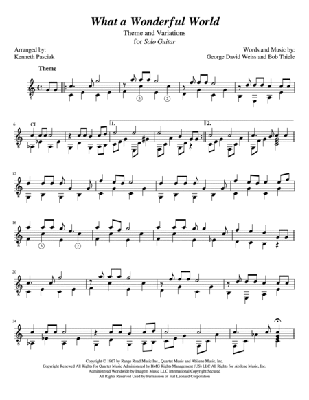 What A Wonderful World by Louis Armstrong Acoustic Guitar - Digital Sheet Music
