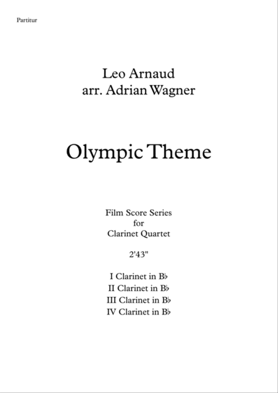 Bugler's Dream (Olympic Fanfare) Clarinet Quartet scores gallery preview page 2