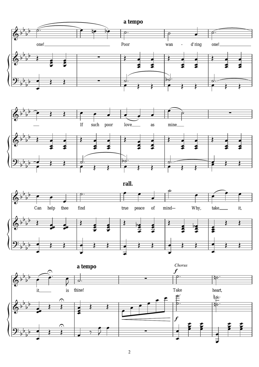 Poor Wandering One Piano, Vocal scores gallery preview page 2