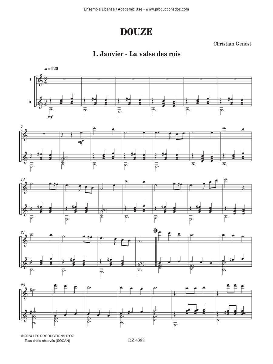 Douze Classical Guitar scores gallery preview page 3
