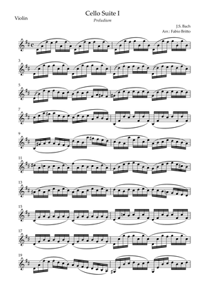 Book cover for Preludium (from Cello Suite no.1 - J. S. Bach) for Violin Solo