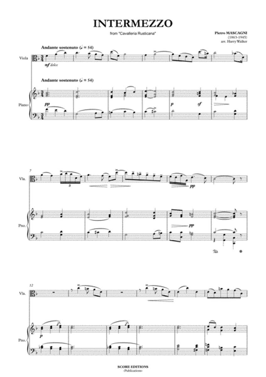 Mascagni, Pietro: Intermezzo (for Viola and Piano) image number null