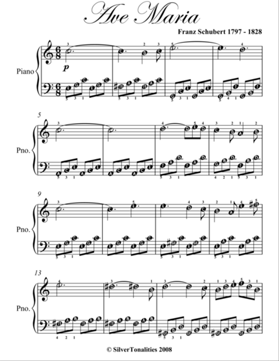 Ave Maria Easy Piano Sheet Music Easy Piano scores gallery preview page 2