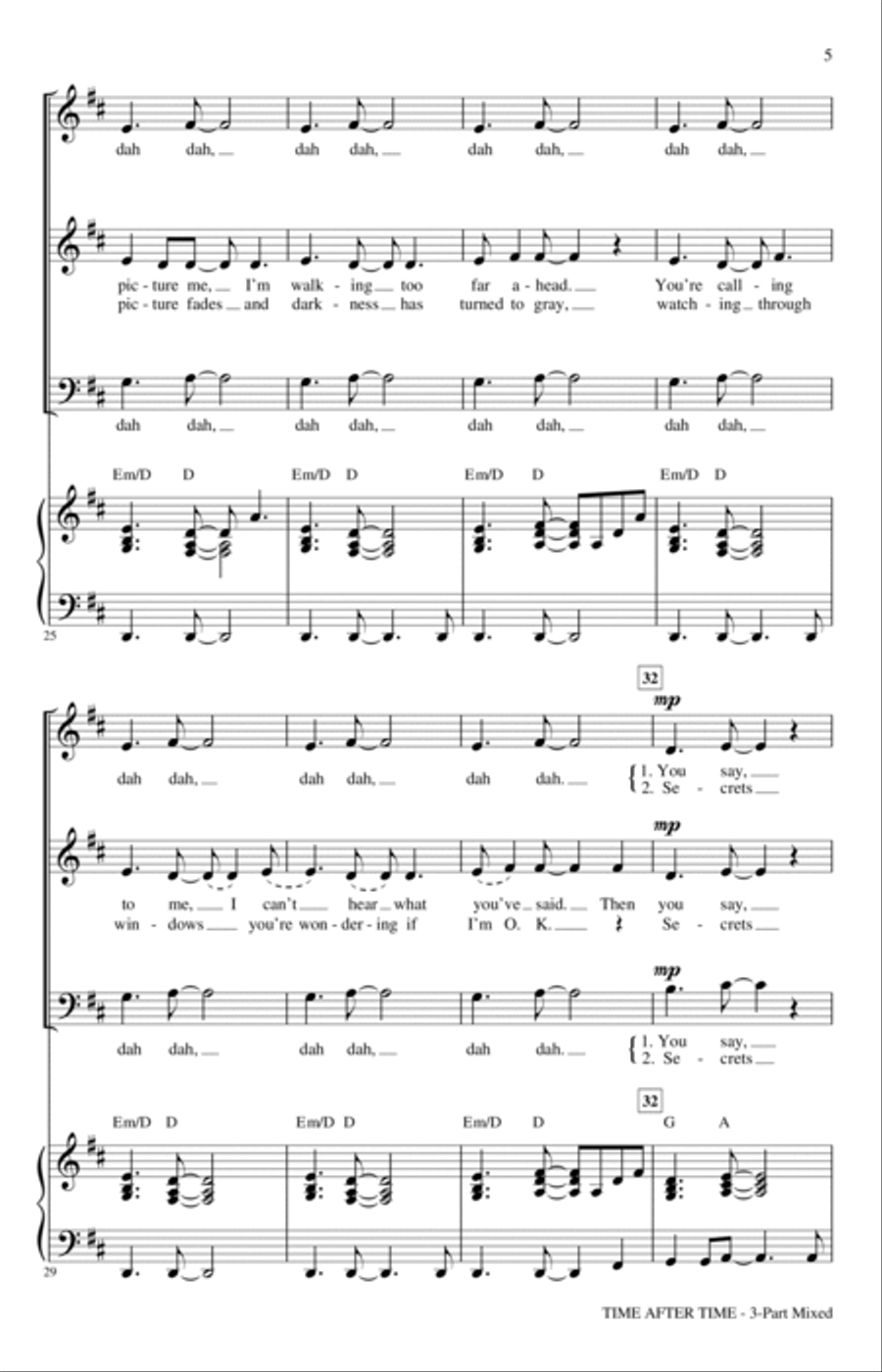 Time After Time (arr. Audrey Snyder) 3-Part scores gallery preview page 3