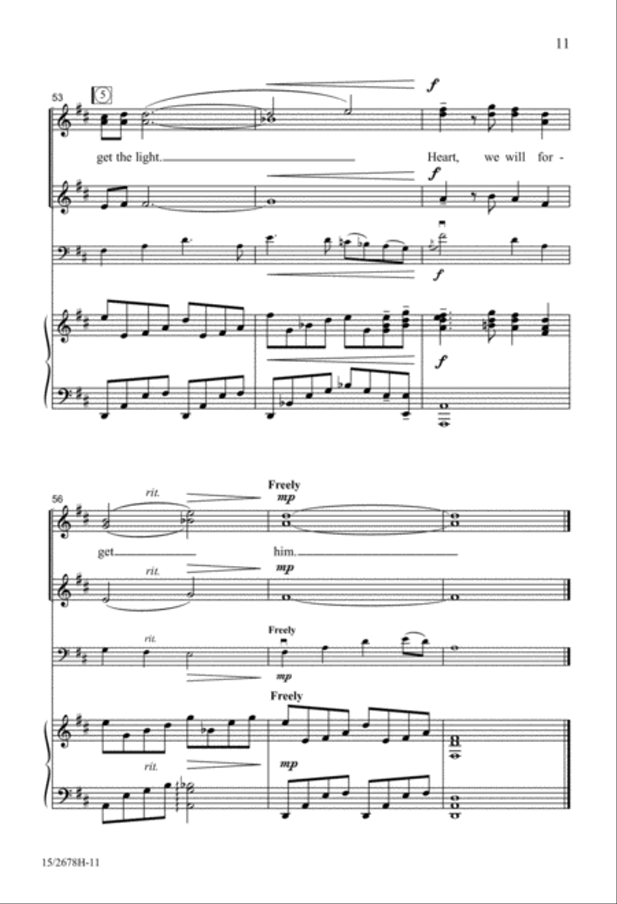Heart, We Will Forget Him SSA scores gallery preview page 12