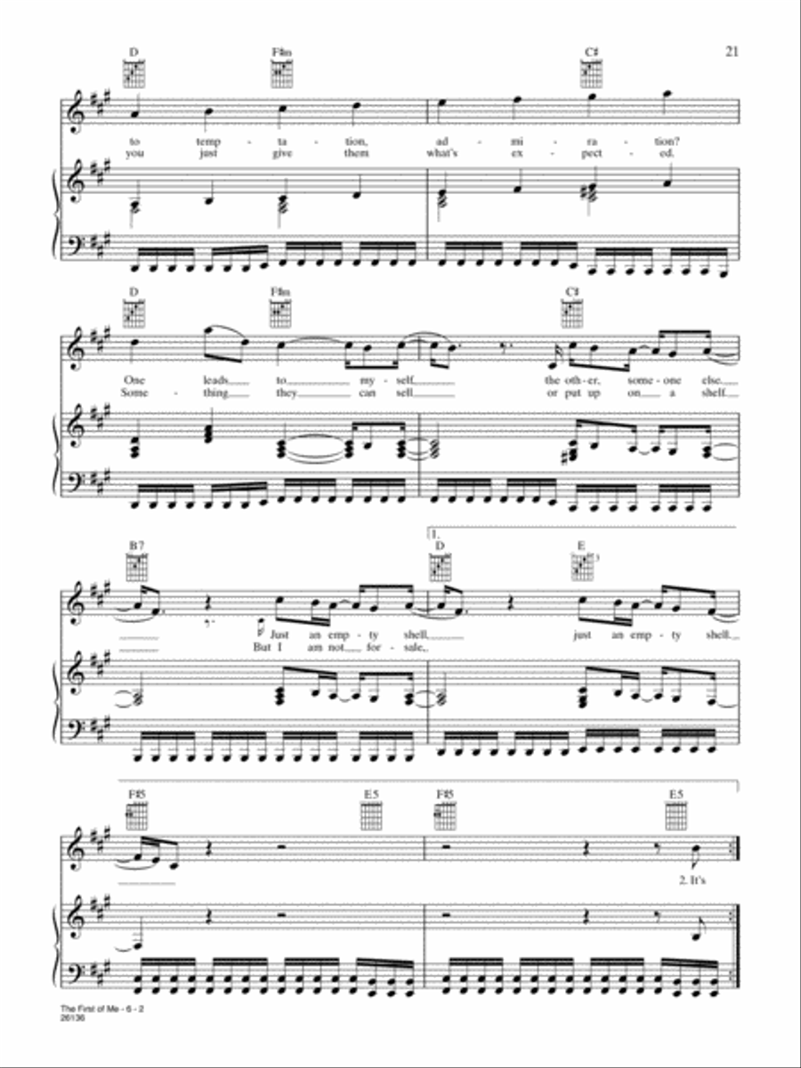 The First Of Me Piano, Vocal, Guitar scores gallery preview page 2