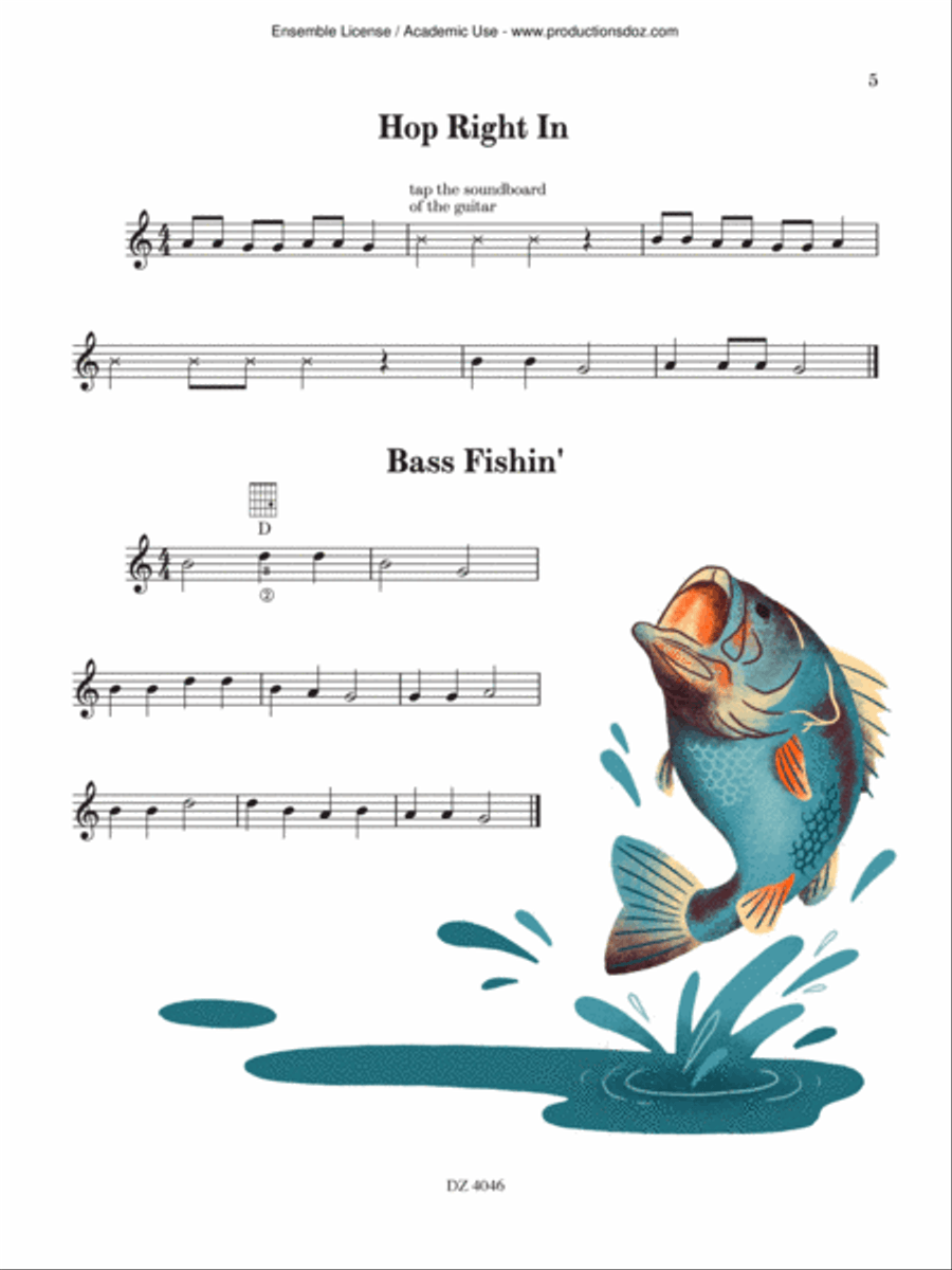 Songs of the Open Road: Early sight reading Classical Guitar scores gallery preview page 5
