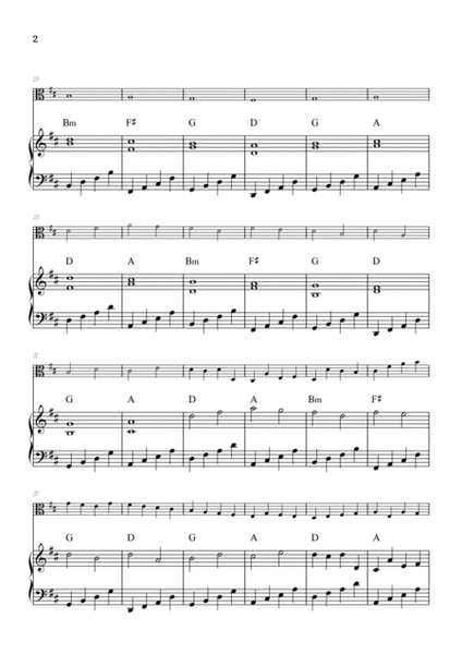 Pachelbel Canon in D • viola sheet music with piano accompaniment and chords image number null