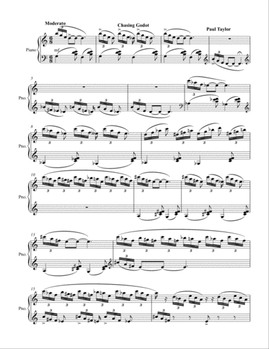 Chasing Godot Piano Solo scores gallery preview page 1