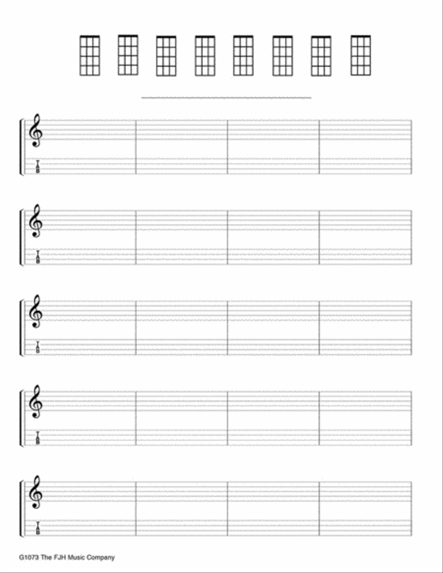 Everybody's Ukulele Manuscript Paper with 110 Chord Charts Ukulele scores gallery preview page 2