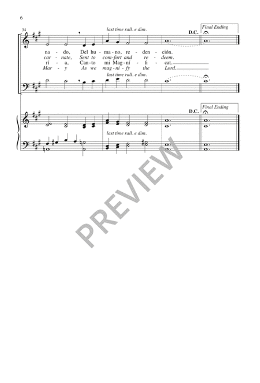 Como Estrella en Claro Cielo / As a Star on Cloudless Evenings 3-Part scores gallery preview page 6