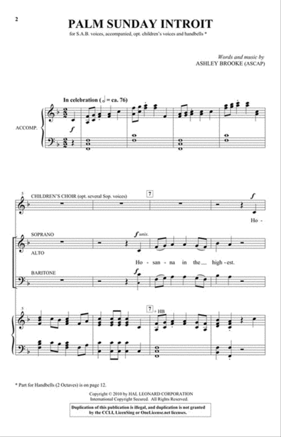 Palm Sunday Introit 3-Part scores gallery preview page 2