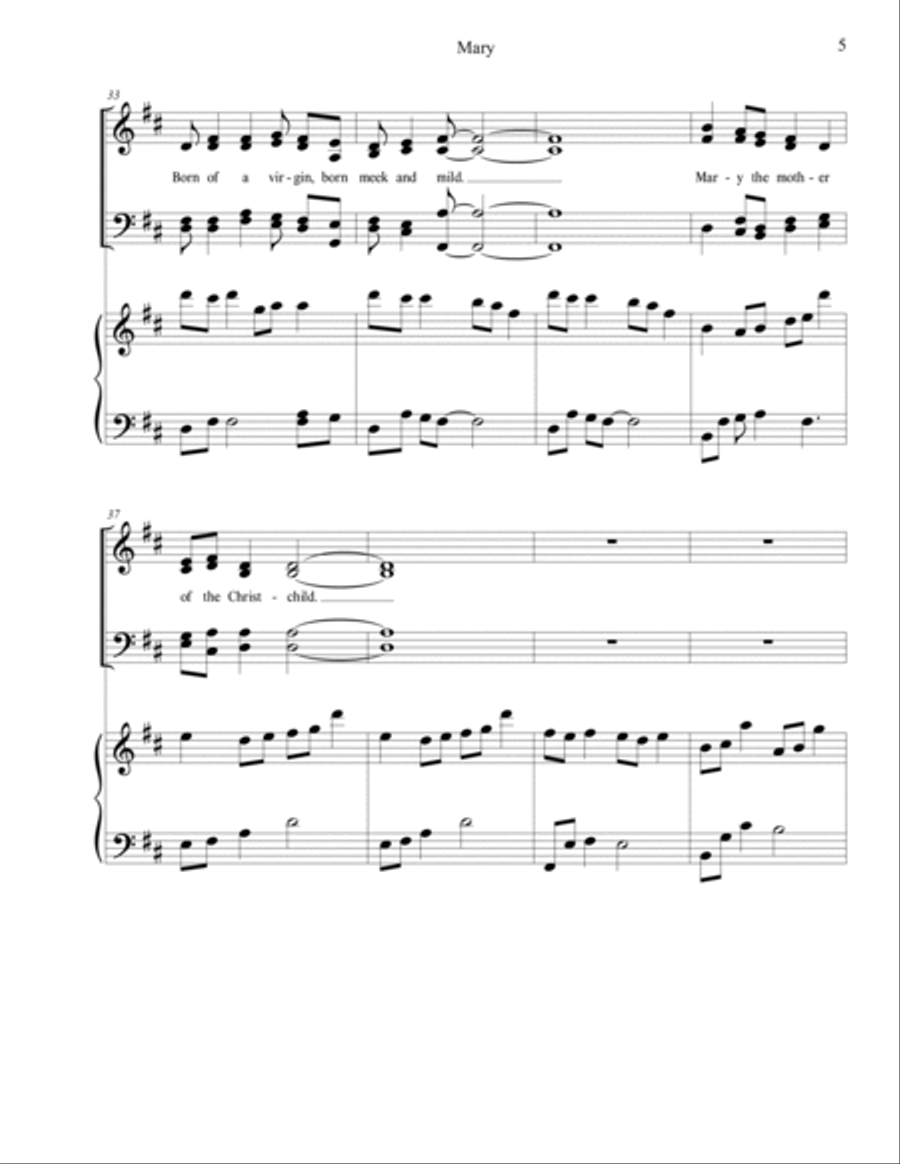 Mary, Sweet Mary 4-Part scores gallery preview page 5