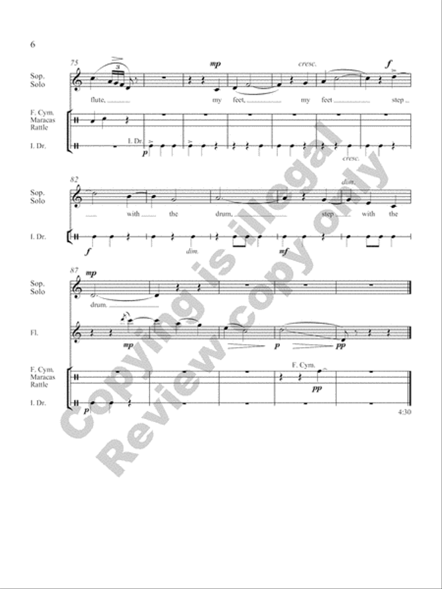Singing at Dawn Flute scores gallery preview page 6