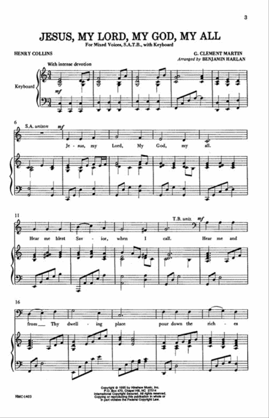 Jesus My Lord, My God, My All 4-Part scores gallery preview page 2
