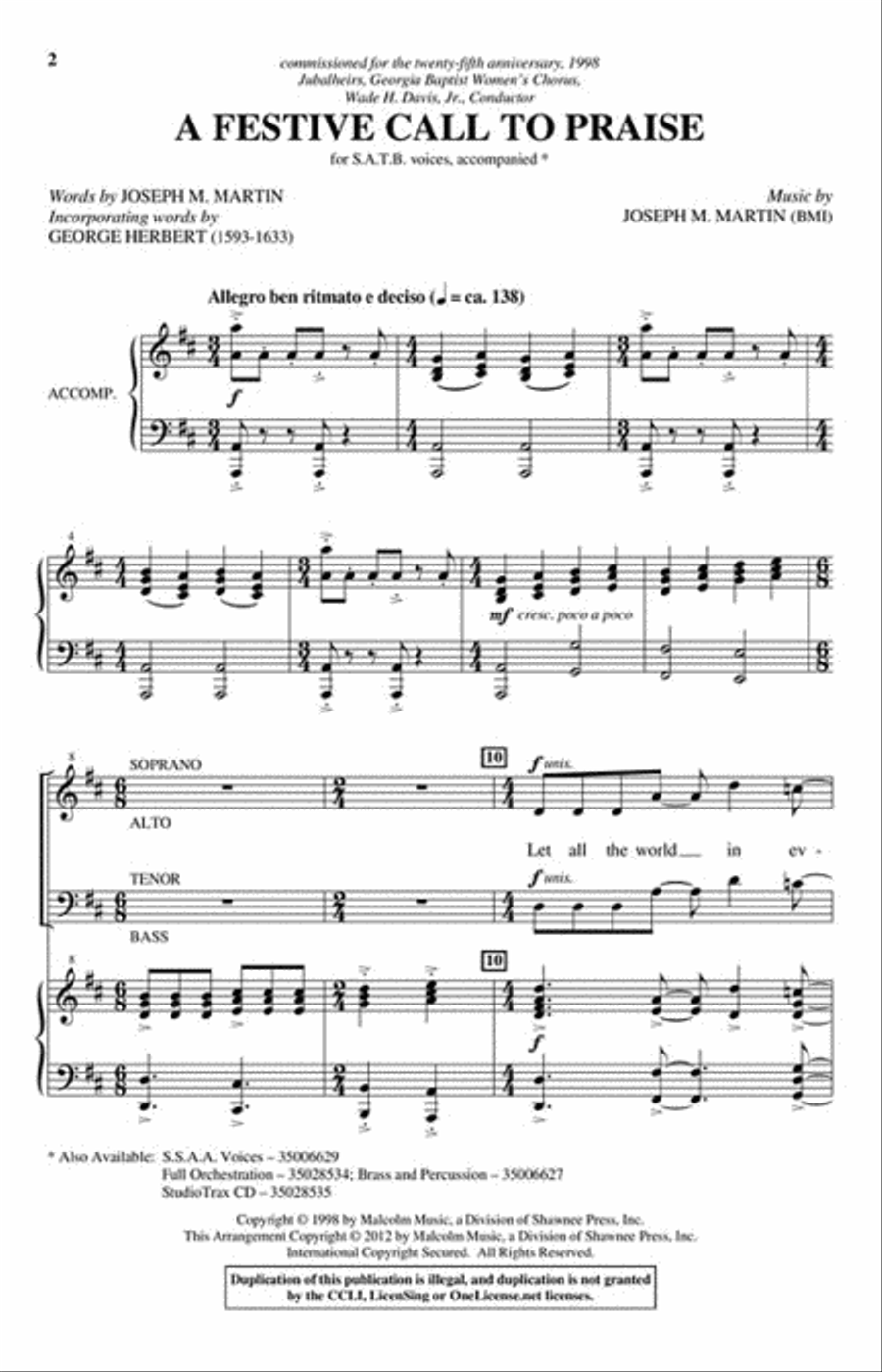 A Festive Call to Praise A Festive Call to Praise Choir scores gallery preview page 2