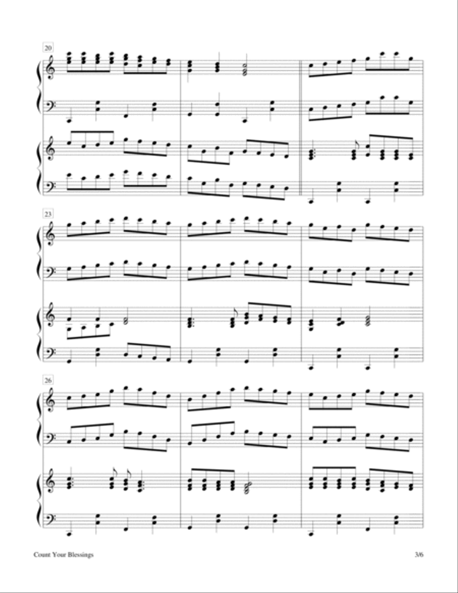 Count Your Blessings (2 Pianos, 4 Hands) 2 Pianos, 4-Hands scores gallery preview page 6
