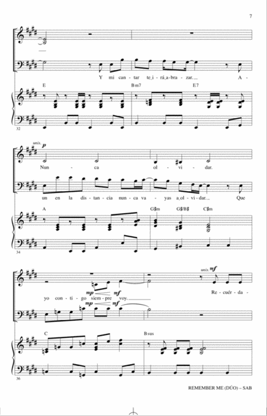 Remember Me (Duo) (from Coco) (arr. Audrey Snyder) 3-Part scores gallery preview page 6