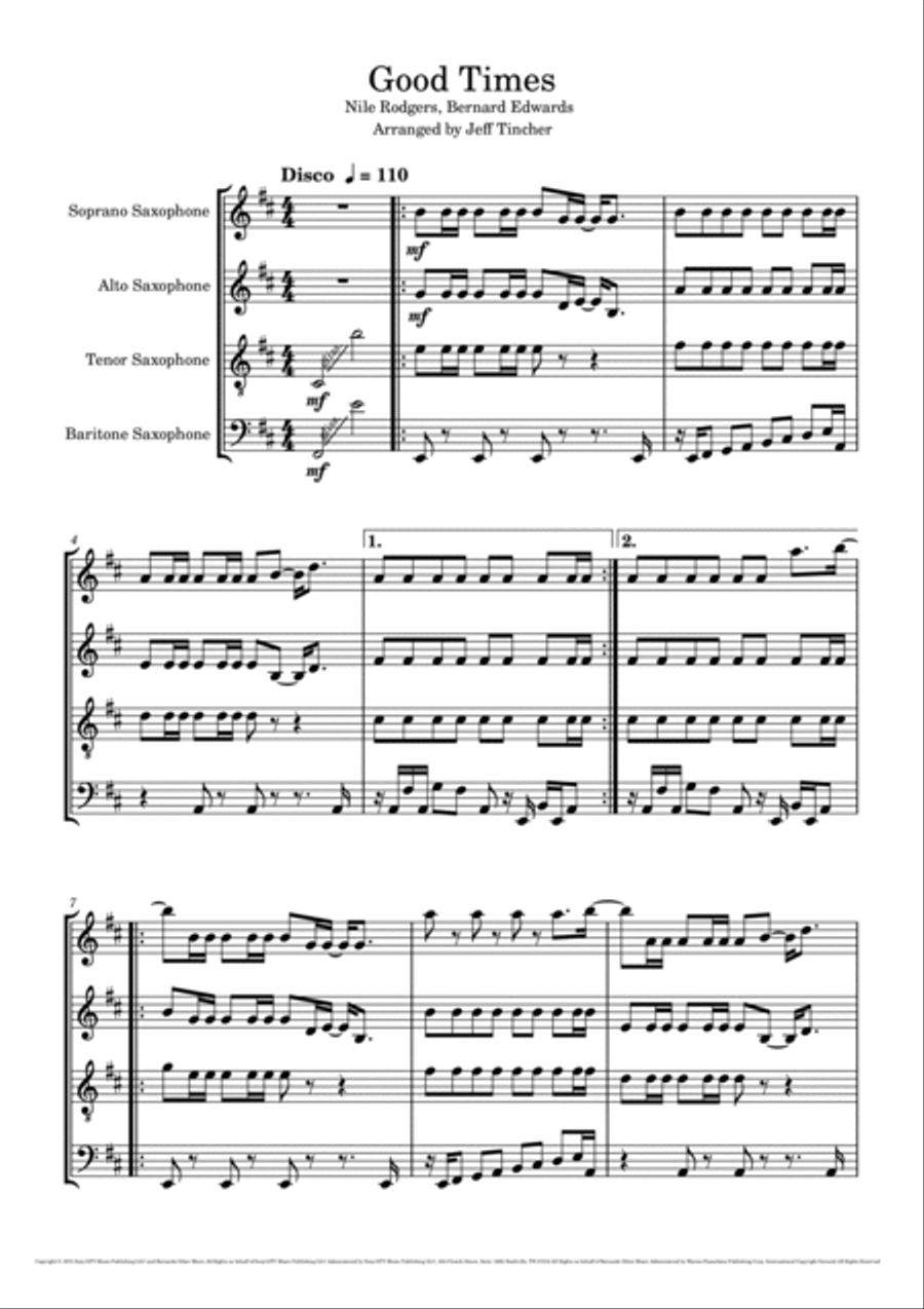 Good Times Saxophone Quartet scores gallery preview page 2