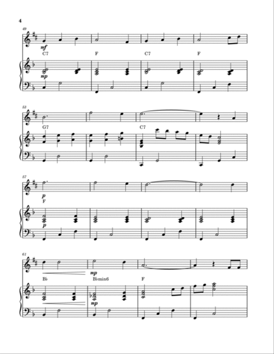 My Wild Irish Rose (Alto Sax and Piano) Alto Saxophone scores gallery preview page 4