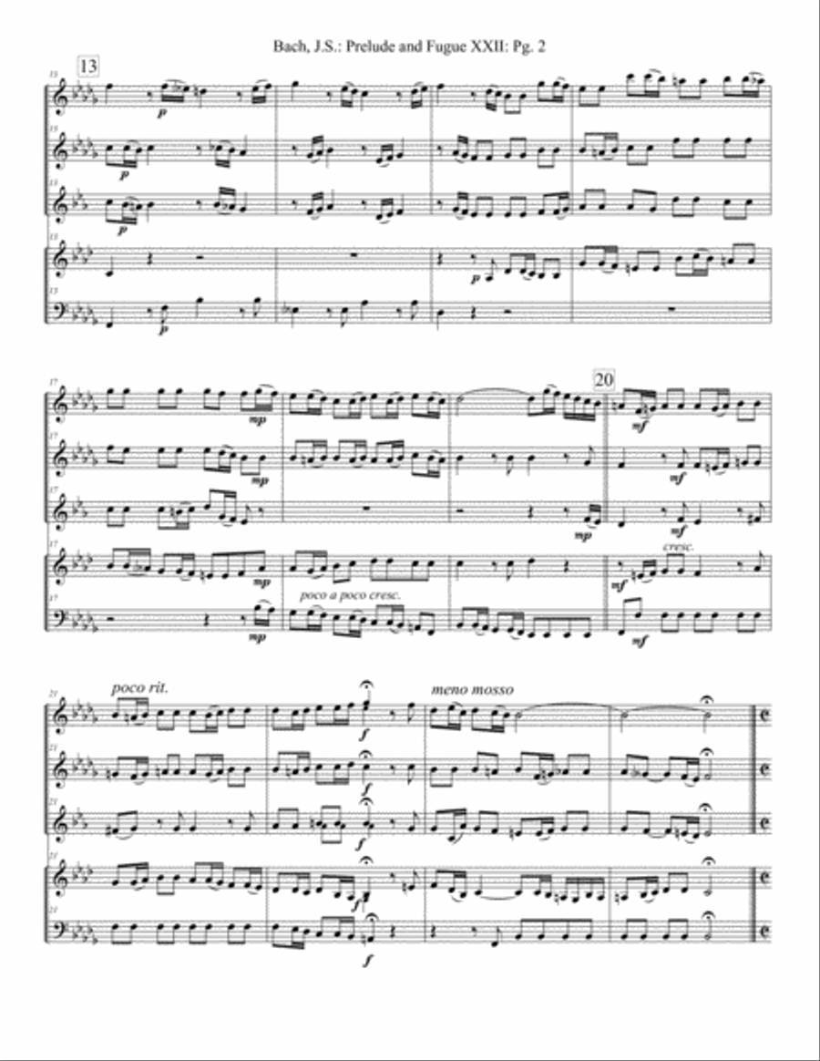 Prelude and Fugue XXII (Woodwind Quintet) Woodwind Quintet scores gallery preview page 3