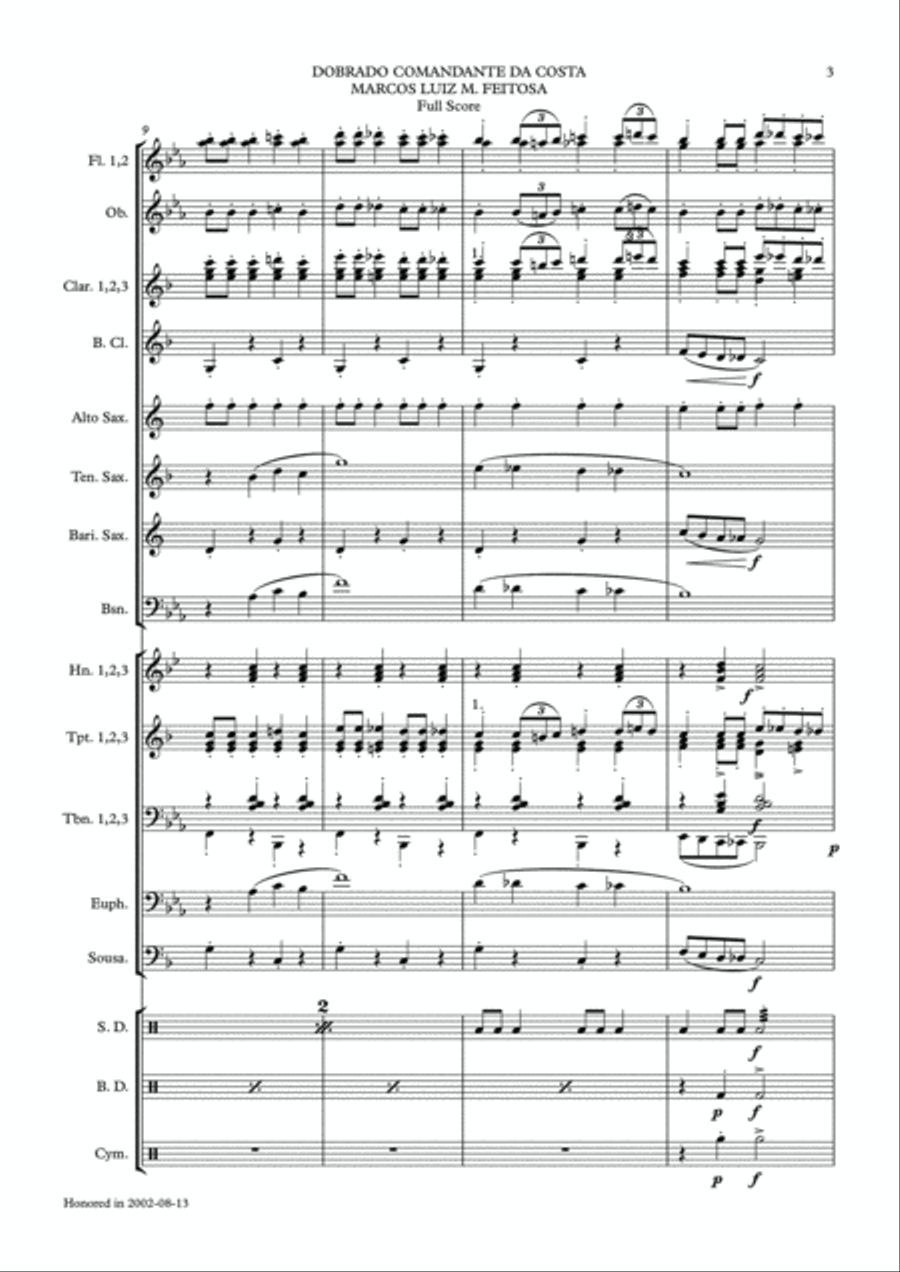 Dobrado Comandante Da Costa (Military March) Marching Band scores gallery preview page 6