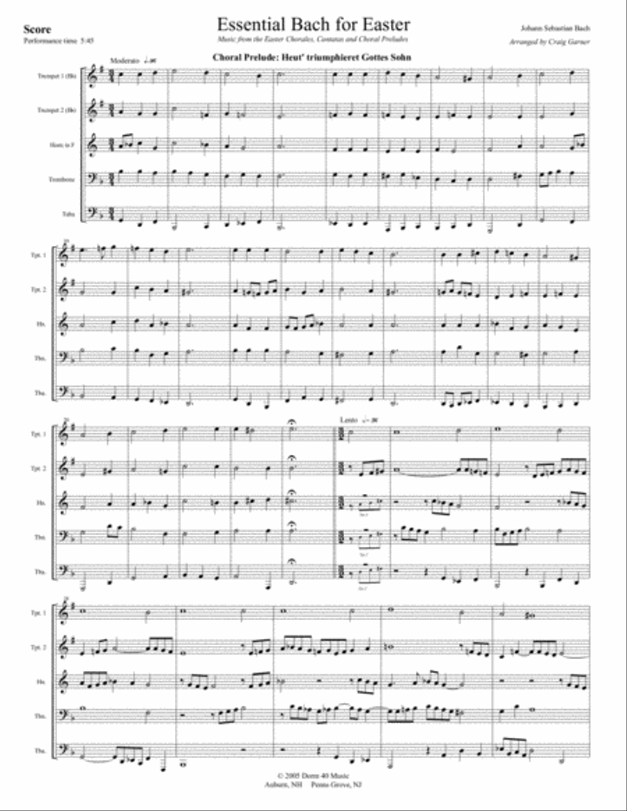 Essential Bach for Easter Brass Ensemble scores gallery preview page 2