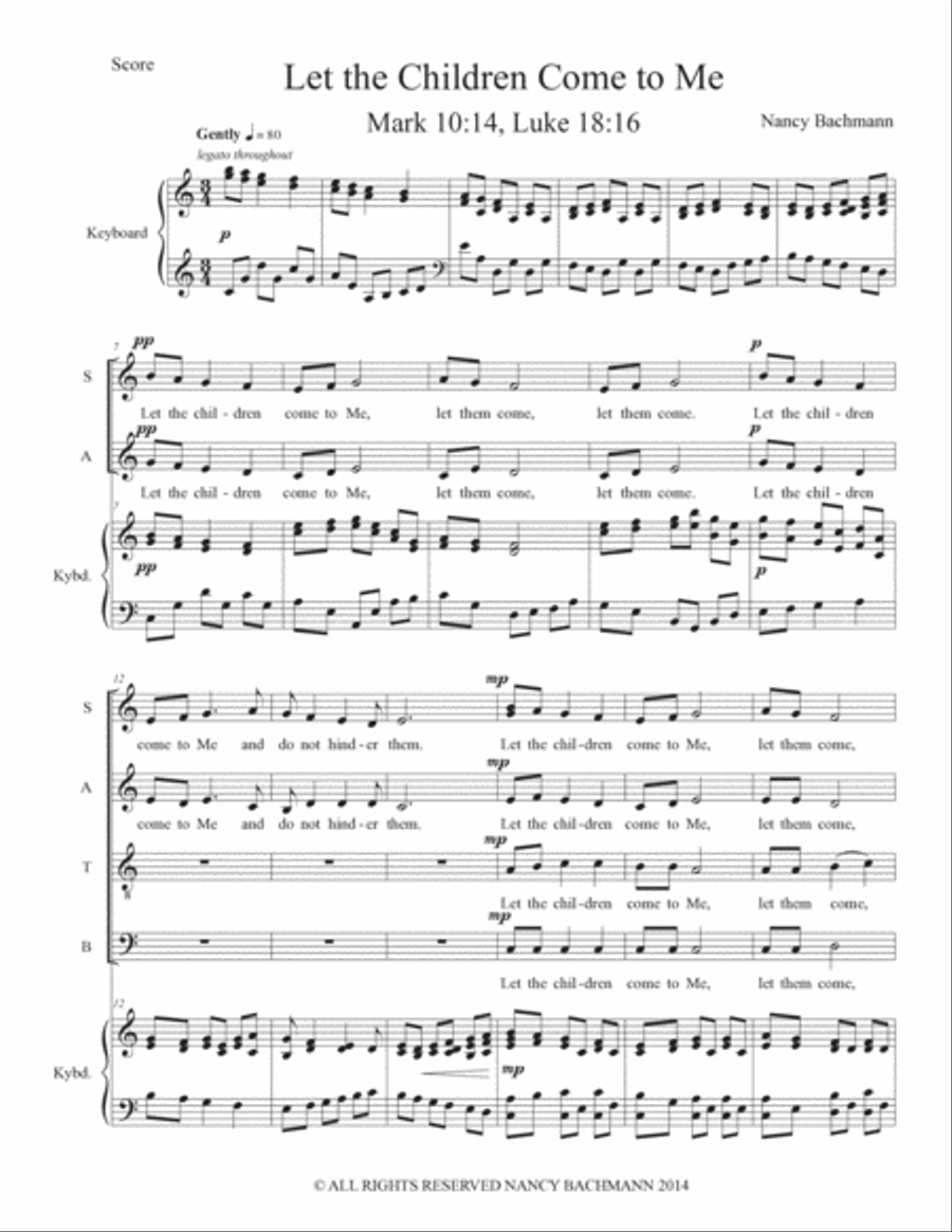 Let the Children Come to Me 4-Part scores gallery preview page 4