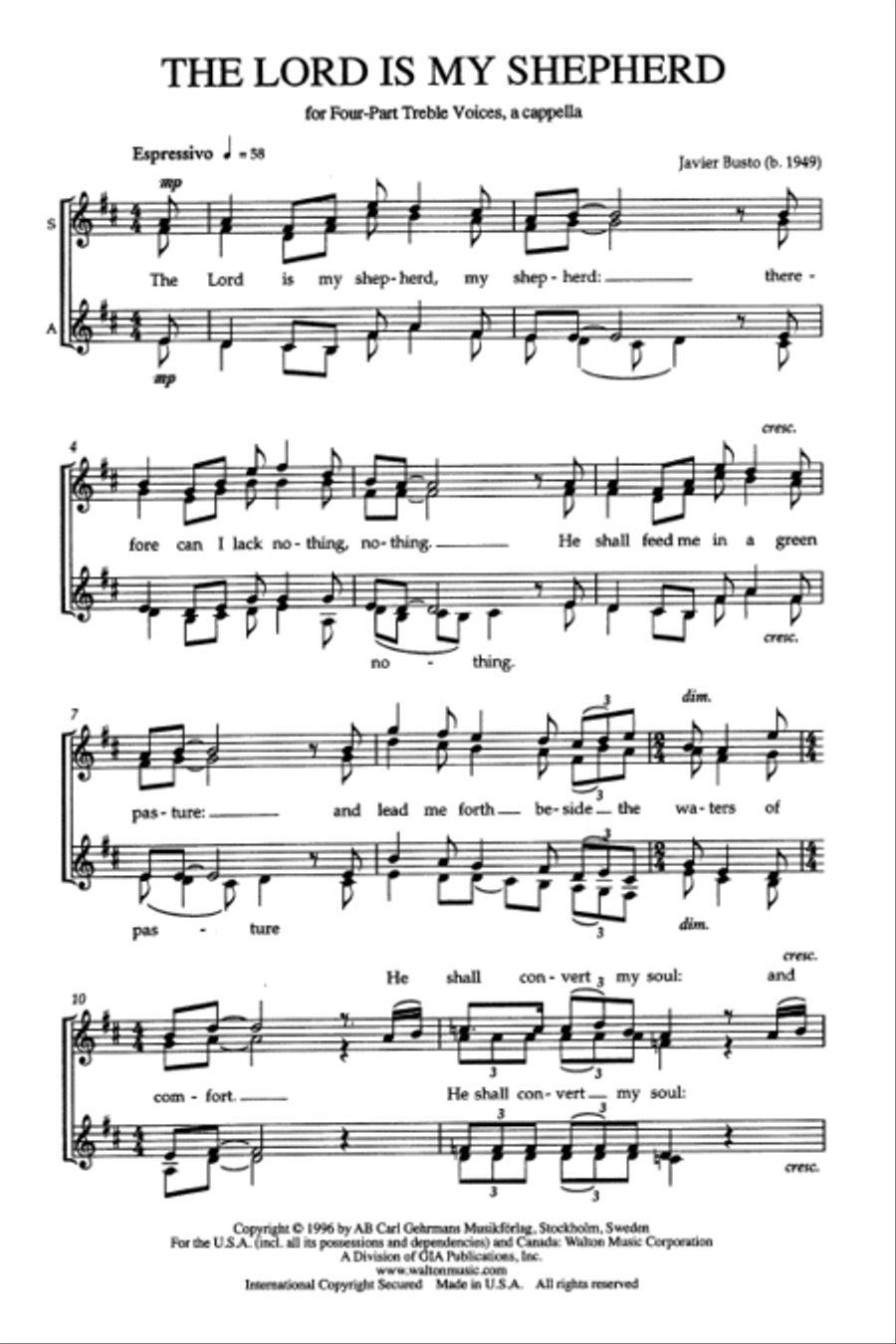 The Lord Is My Shepherd (SSAA) SSAA scores gallery preview page 2