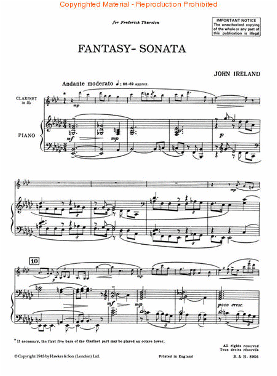 Fantasy-Sonata Clarinet Solo scores gallery preview page 2
