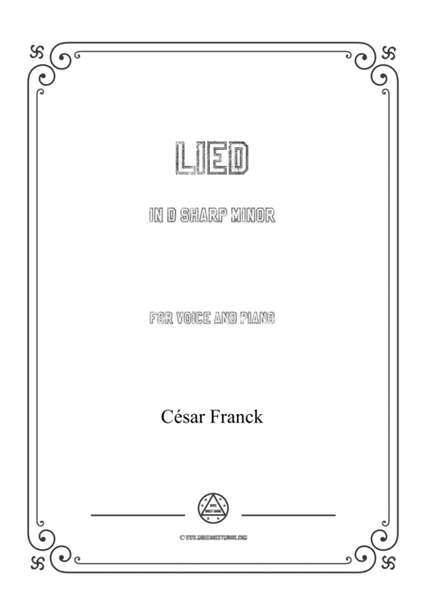 Franck-Lied in d sharp minor,for voice and piano image number null