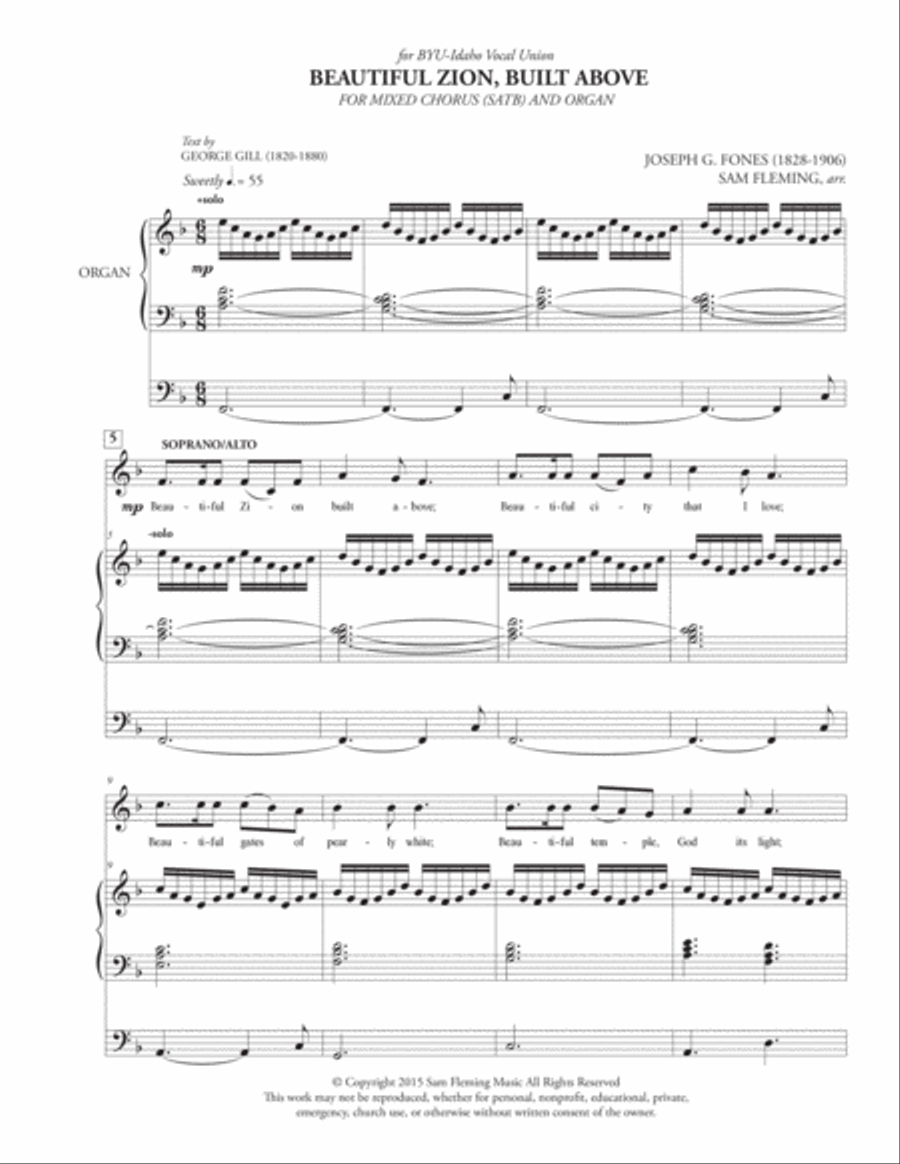 Beautiful Zion, Built Above 4-Part scores gallery preview page 2