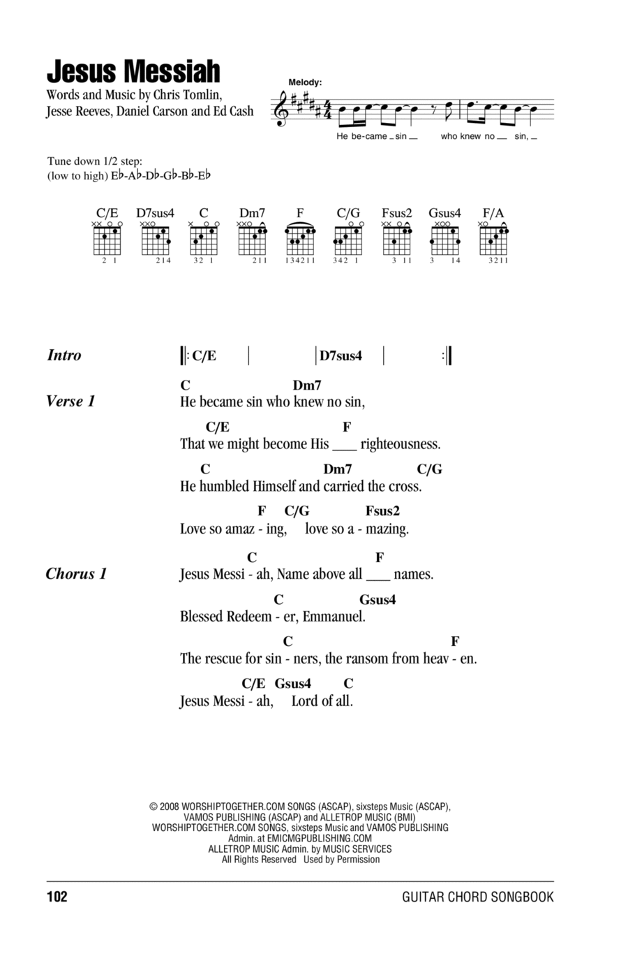 Jesus Messiah Easy Guitar scores gallery preview page 1
