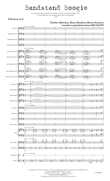 Bandstand Boogie (Barry Manilow) [full score & set of parts] image number null