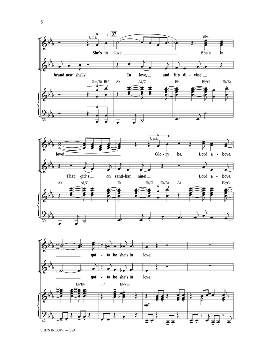 She's In Love (from The Little Mermaid) (arr. Ed Lojeski) SSA scores gallery preview page 5