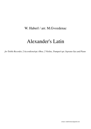 Alexander's Latin-for Recorder, Violins,Trumpet, Accordions and Piano