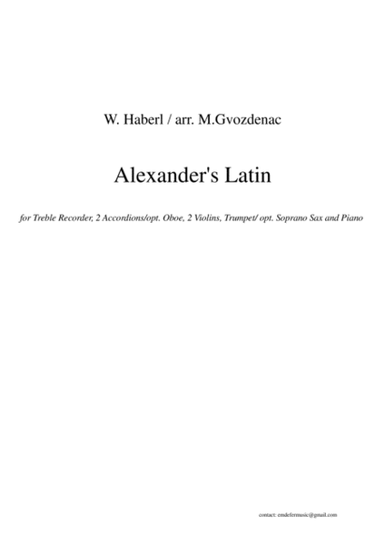 Alexander's Latin-for Recorder, Violins,Trumpet, Accordions and Piano image number null