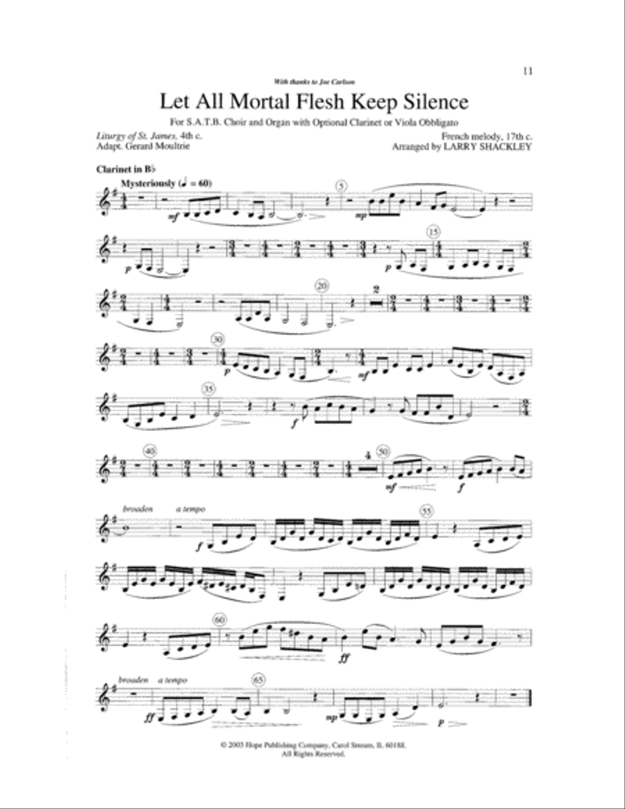 Let All Mortal Flesh Keep Silence 4-Part scores gallery preview page 11