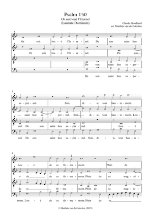 Psalm 150: Or soit loué l'Eternel / Laudate Dominum (Urtext, modern clefs)