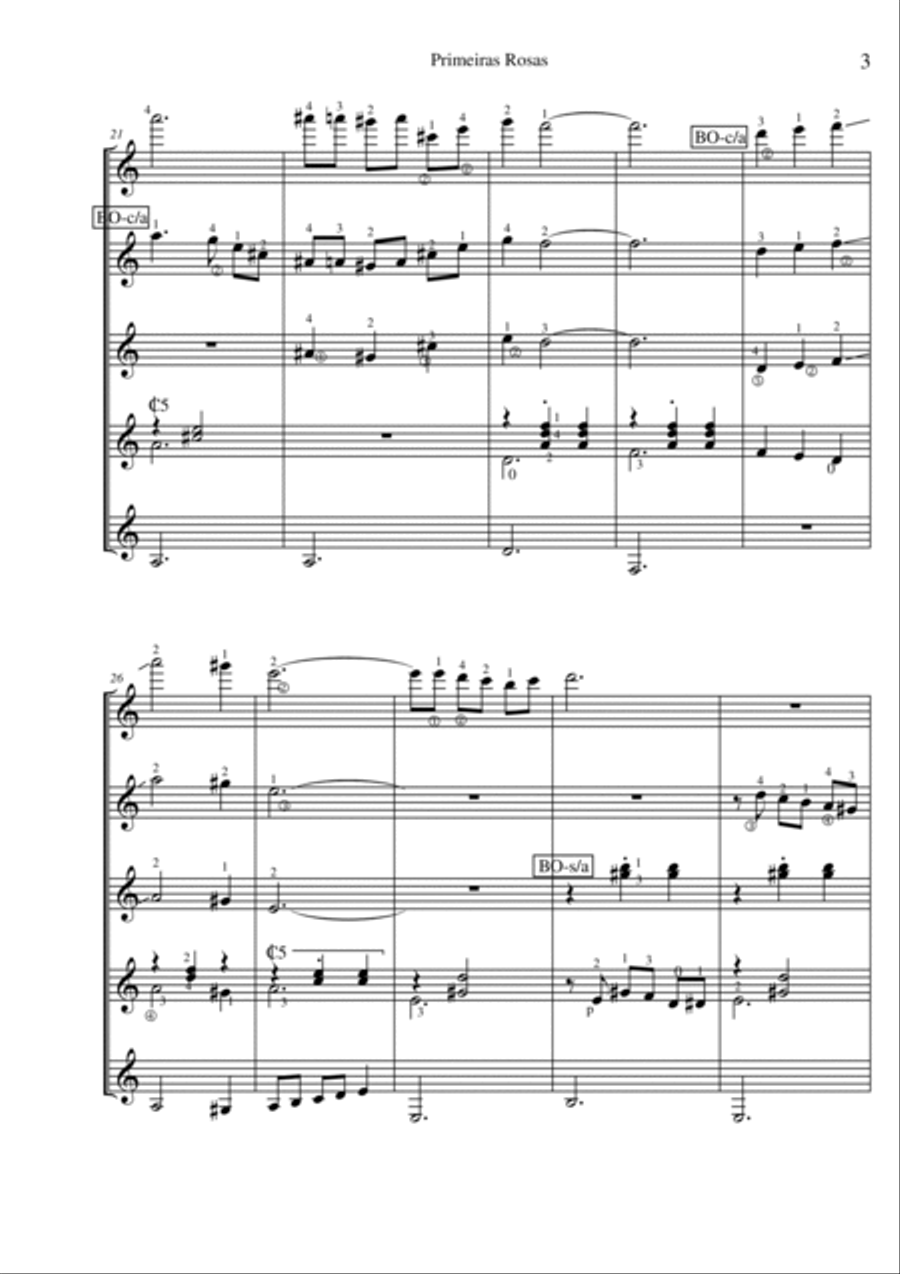 Primeiras Rosas (waltz) Guitar Ensemble scores gallery preview page 3