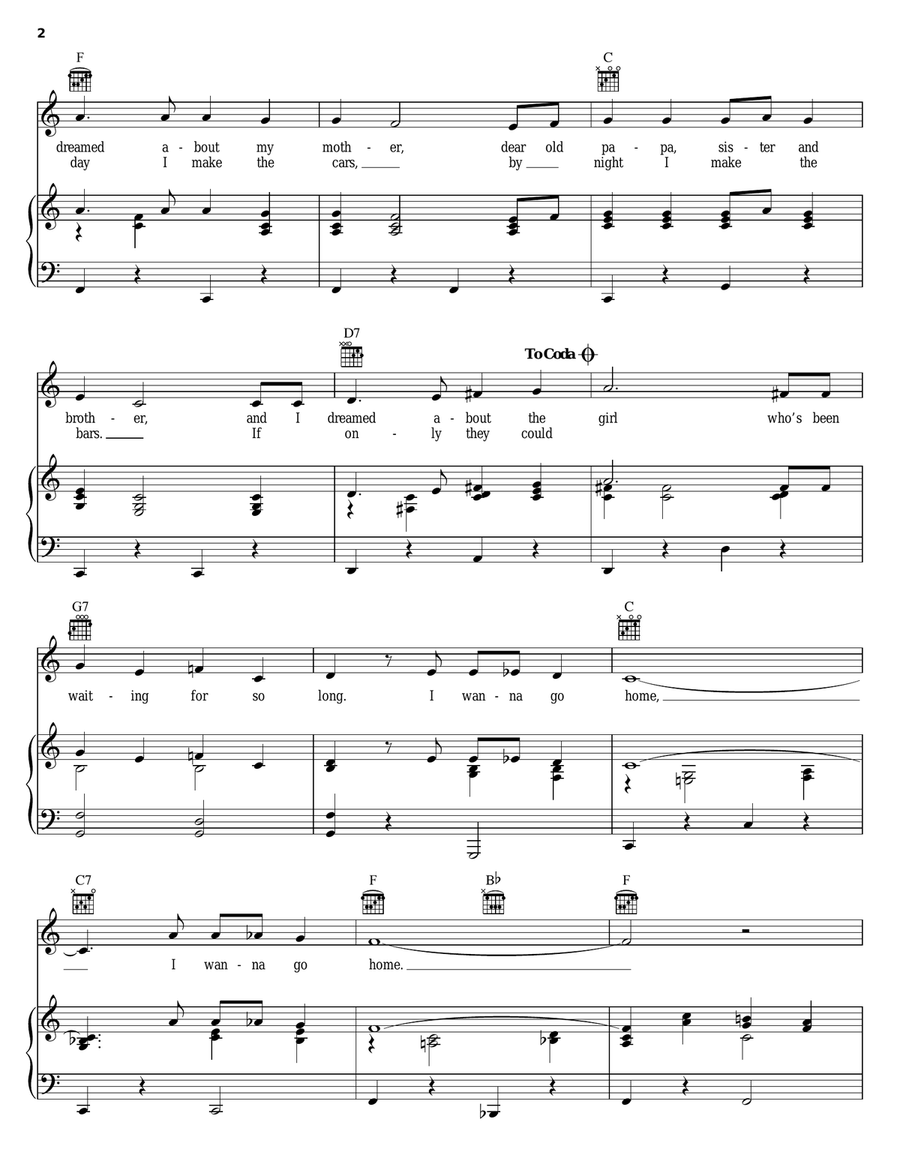 Detroit City Piano, Vocal, Guitar scores gallery preview page 2