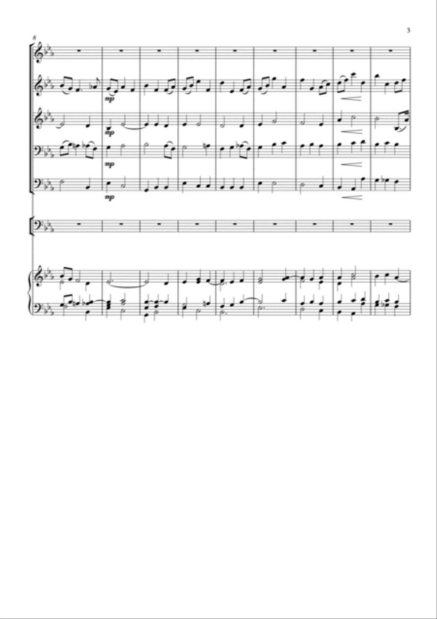 Nimrod, for Brass Quintet, Timpani and Organ Horn scores gallery preview page 3