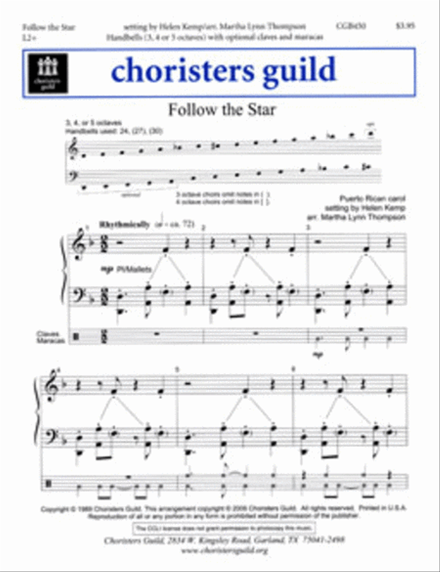 Follow the Star Handbell Choir scores gallery preview page 1